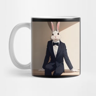 Tuxedo Bunny Rabbit Sitting Mug